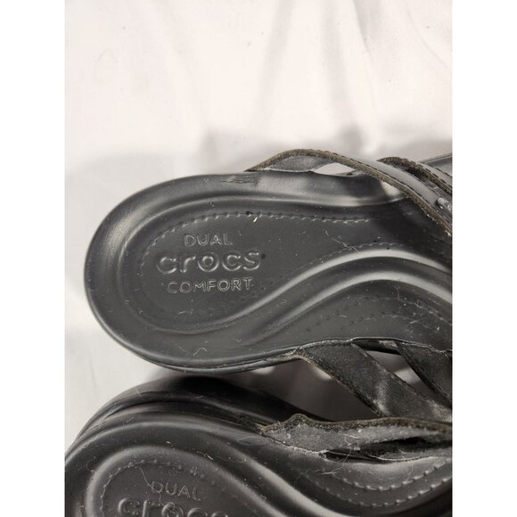 Crocs Womens Fit Flop Sandal Black Comfort Beach 10 - Picture 8 of 11